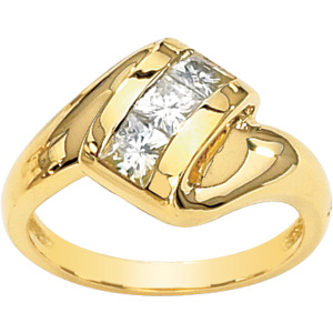 7/8 CT TW Moissanite 3-Stone Ring - Clearance