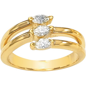 3/8 CT TW Moissanite 3-Stone Ring - Clearance