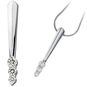 1/2 CT TW Moissanite 3-Stone Pendant - Clearance