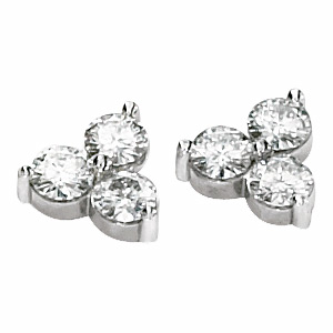 1.5 CT TW Moissanite 3 Stone Earrings