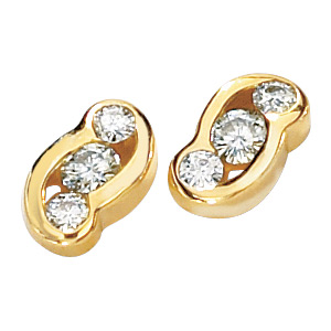 1/2 CT TW Moissanite 3 Stone Earrings - Clearance