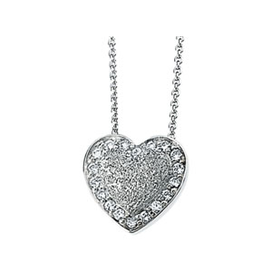 Cubic Zirconia Heart 18in Necklace