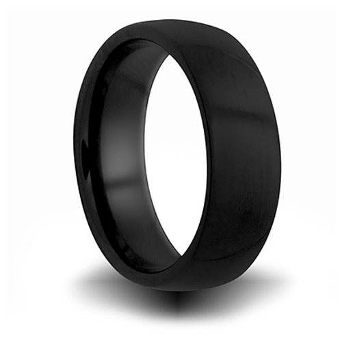 8mm Black Ceramic Domed Ring 