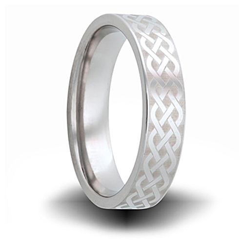 Woven Pattern Titanium 6mm Pipe Cut Ring