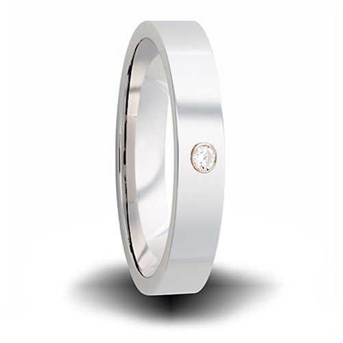 Cobalt 6mm Pipe Cut Ring with Diamond Accent