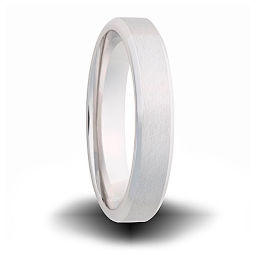 Cobalt 6mm Pipe Cut Beveled Edge Ring Brushed Finish