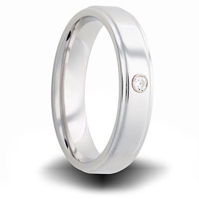 Cobalt 6mm Step Down Ring with Diamond Accent