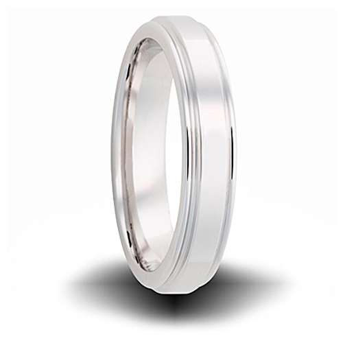 Cobalt 6mm Wide Outside Groove Band 