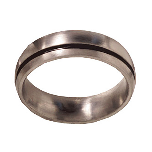 6mm Titanium Wedding Band Satin Finish with Groove