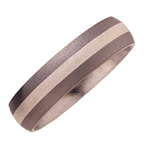 Titanium 6mm Wedding Band Sandblast with Sterling Silver Inlay