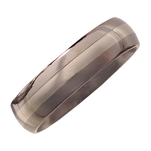 6mm Titanium Domed Band with 14kt White Gold Inlay