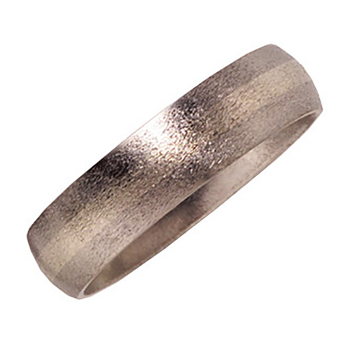 6mm Titanium Band with 14kt White Gold Inlay and Stone Finish