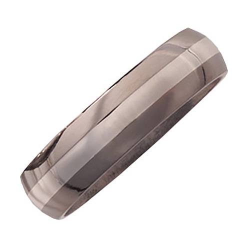 Titanium 6mm Domed Wedding Band with Sterling Silver Inlay
