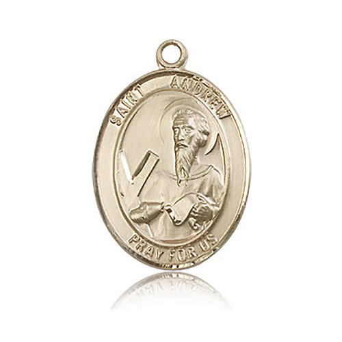 14kt Yellow Gold 1in St Andrew Medal