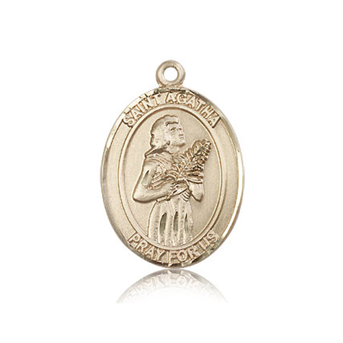 14kt Yellow Gold 1in St Agatha Medal