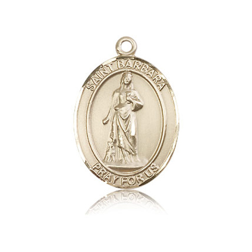 14kt Yellow Gold 1in St Barbara Medal