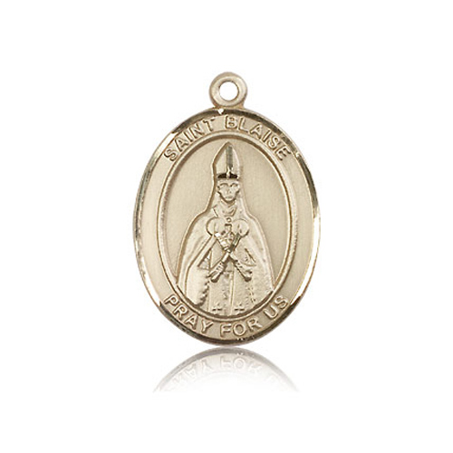 14kt Yellow Gold 1in St Blaise Medal