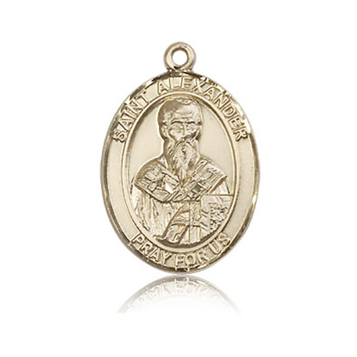 14kt Yellow Gold 1in St Alexander Medal