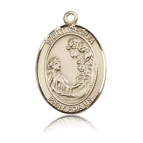 14kt Yellow Gold 1in St Cecilia Medal