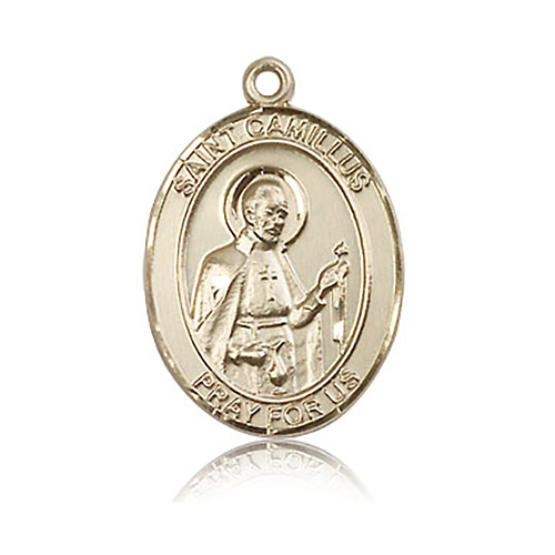14kt Yellow Gold 1in St Camillus Medal