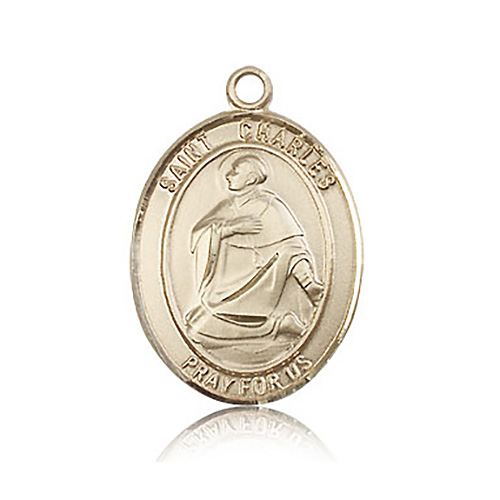 14kt Yellow Gold 1in St Charles Medal