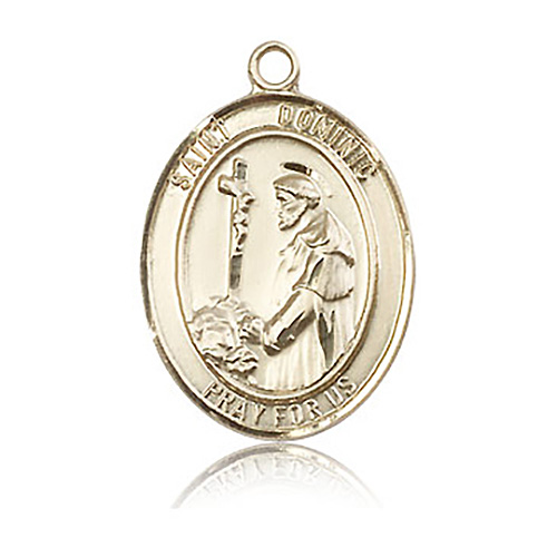 14kt Yellow Gold 1in St Dominic Medal