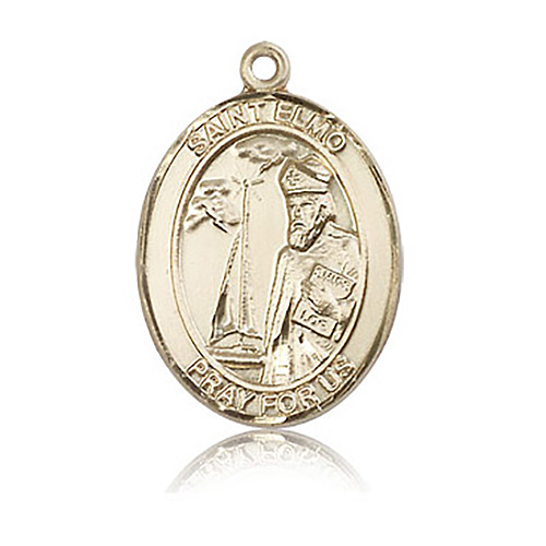 14kt Yellow Gold 1in St Elmo Medal