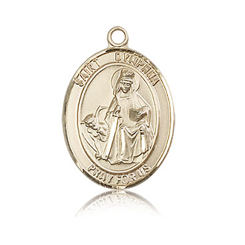 14kt Yellow Gold 1in St Dymphna Medal