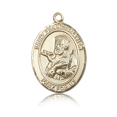 14kt Yellow Gold 1in St Francis Xavier Medal