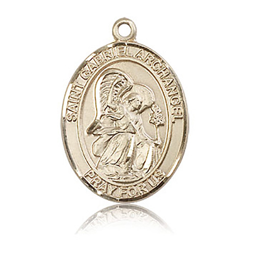 14kt Yellow Gold 1in St Gabriel Medal