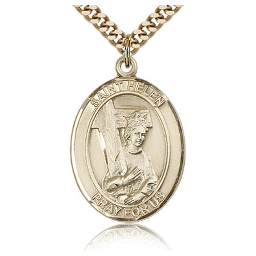 Gold Filled 1in St Helen Medal & 24in Chain