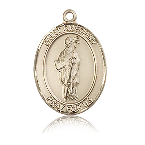 14kt Yellow Gold 1in St Gregory Medal