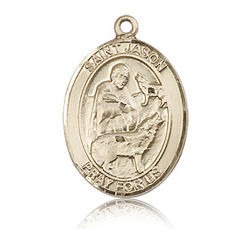 14kt Yellow Gold 1in St Jason Medal