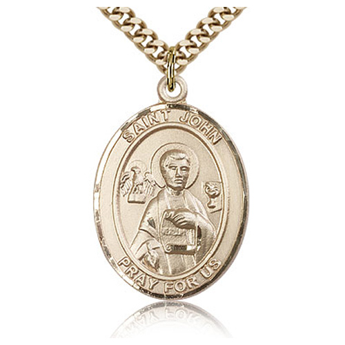 Gold Filled 1in St John the Apostle Medal & 24in Chain