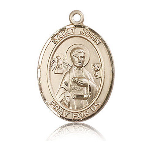 14kt Yellow Gold 1in St John the Apostle Medal