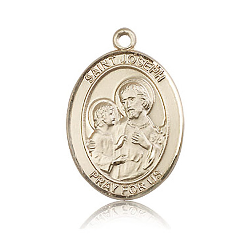 14kt Yellow Gold 1in St Joseph Medal