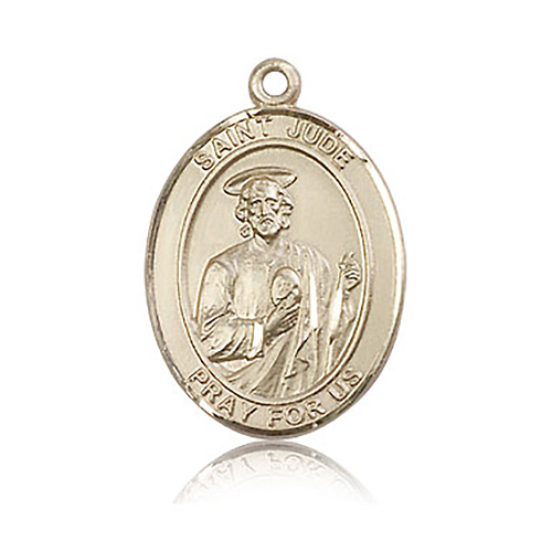 14k Yellow Gold 1in St Jude Medal