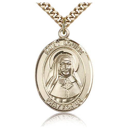 Gold Filled 1in St Louise de Marillac Medal & 24in Chain