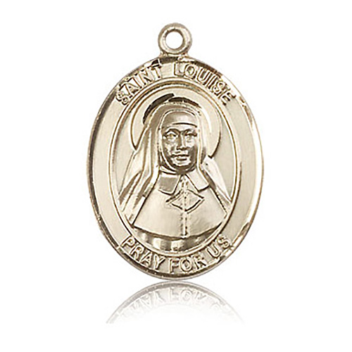 14kt Yellow Gold 1in St Louise de Marillac Medal