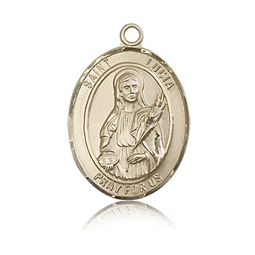 14kt Yellow Gold 1in St Lucia Medal