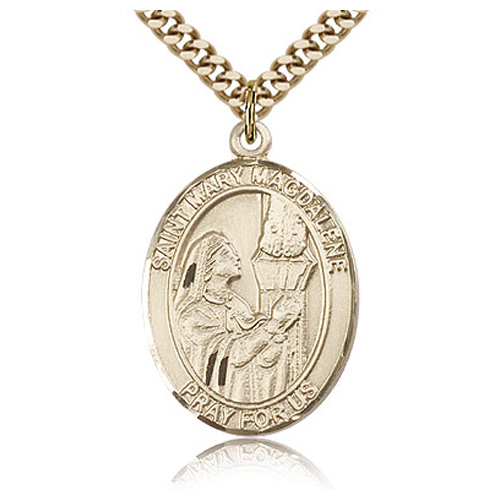 Gold Filled 1in St Mary Magdalene Medal & 24in Chain