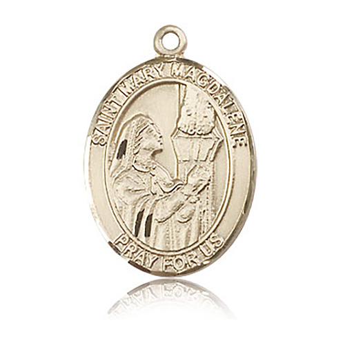14kt Yellow Gold 1in St Mary Magdalene Medal
