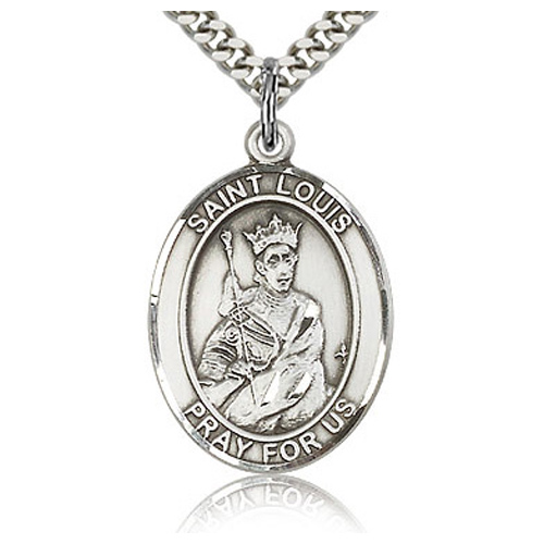 Sterling Silver 1in St Louis Medal & 24in Chain