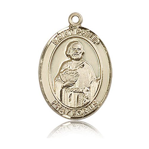 14kt Yellow Gold 1in St Philip the Apostle Medal