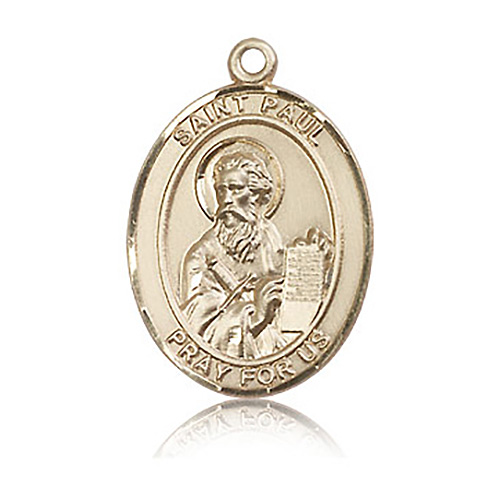 14kt Yellow Gold 1in St Paul the Apostle Medal
