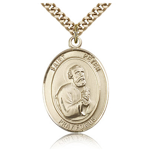 Gold Filled 1in St Peter Medal & 24in Chain