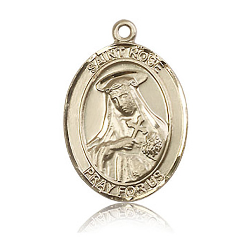 14kt Yellow Gold 1in St Rose Medal