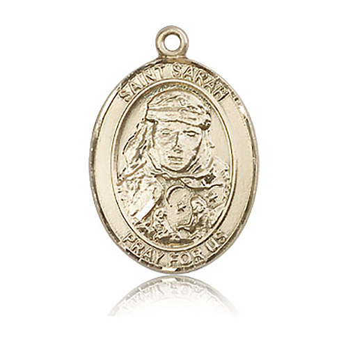 14kt Yellow Gold 1in St Sarah Medal
