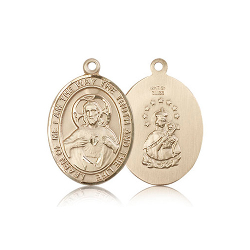 14kt Yellow Gold 1in Scapular Medal