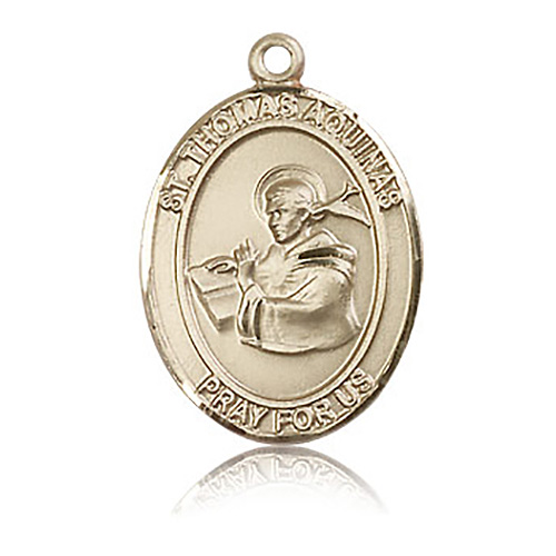 14kt Yellow Gold 1in St Thomas Aquinas Medal
